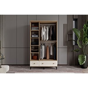 Cast Walnut 3 Kapılı Aynalı Gardırop