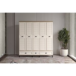 Char Walnut 5 Kapılı Gardırop