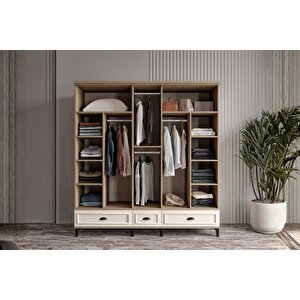 Char Walnut 5 Kapılı Gardırop