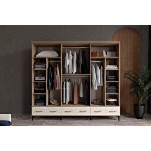 Hima Walnut 6 Kapılı Gardırop