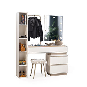 Edsy Home Alfa Puflu 3 Çekmeceli Raflı Şifonyer