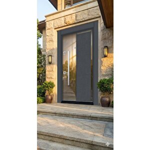 Liv Aksesuar Modern Antrasit Lüks Villa Çelik Kapısı - 110x210 Cm (pervazdan Pervaza) - Özel Tasarım