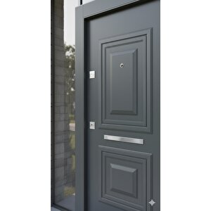 Premium Antrasit Villa Serisi – Modern Kabartma Desenli Çelik Kapı