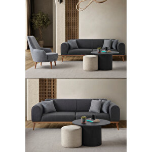 Paris 3+1 Koltuk Takımı Antrasit Antrasit