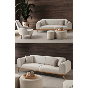 Paris 3+1 Koltuk Takımı Bej Renk Krem