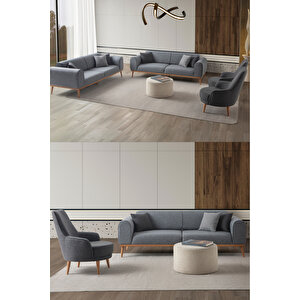 Paris 3+3+1+1 Koltuk Takımı Gri Renk Gri