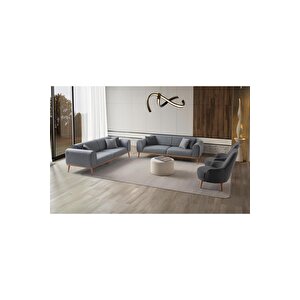 Paris 3+3+1+1 Koltuk Takımı Gri Renk Gri