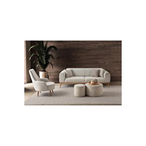 Paris 3+3+1+1 Koltuk Takımı Bej Renk Bej