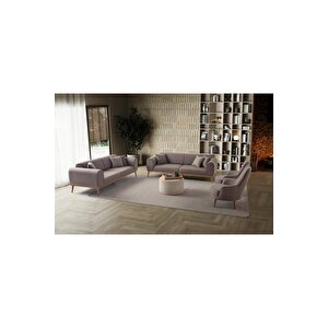 Paris 3+3+1+1 Koltuk Takımı Kahverengi Kahverengi