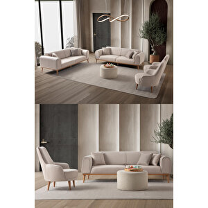 Paris 3+3+1+1  Koltuk Takımı Sütlü Kahve Sütlü Kahve