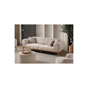 Paris 3'lü Koltuk Sütlü Kahve Krem