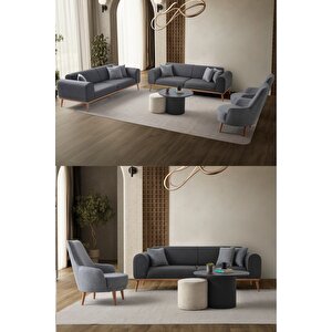 Paris 3+3+1+1  Koltuk Takımı Antrasit Antrasit