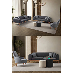 Paris 3+3+1 Koltuk Takımı Antrasit Antrasit