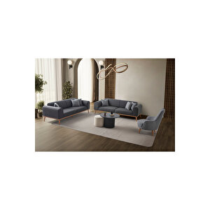 Paris 3+3+1 Koltuk Takımı Antrasit Antrasit