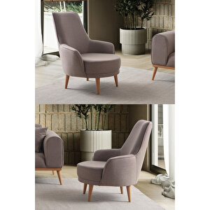 Paris Keten Berjer Kahverengi Tekli Koltuk Kahverengi