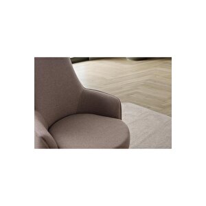 Paris Keten Berjer Kahverengi Tekli Koltuk Kahverengi
