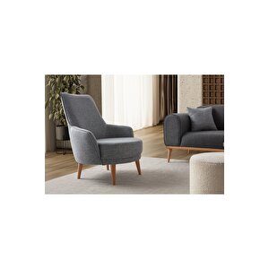 Paris Keten Berjer Gri Tekli Koltuk Gri