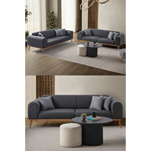 Paris 3+3 Koltuk Takımı Antrasit Siyah