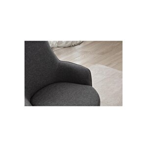 Paris Keten Berjer Antrasit Tekli Koltuk