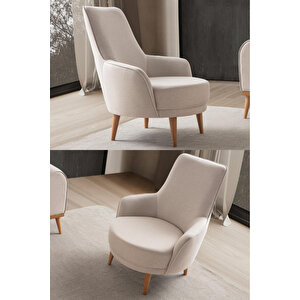 Paris Keten Berjer Sütlü Kahve Tekli Koltuk Sütlü Kahve