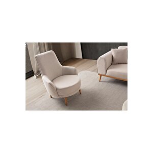 Paris Keten Berjer Sütlü Kahve Tekli Koltuk Sütlü Kahve