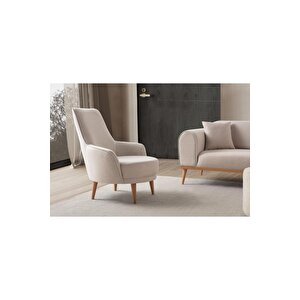 Paris Keten Berjer Sütlü Kahve Tekli Koltuk Sütlü Kahve