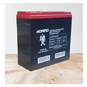 Monero 12v-24 Amper (di̇k) E-bike Akü Ebatlar:180*78*170 Mm  (20 Amper Akü İle Aynı Ebat)