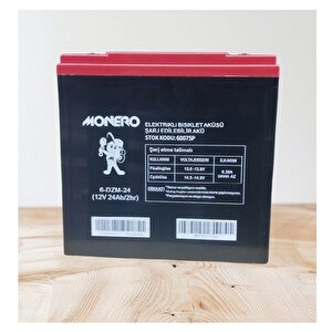 Monero 12v-24 Amper Di̇k  E-bike Akü 4'lü Paket (20 Amper Ile Aynı Ebatlarda) Ebatlar: 180 X 78 X 170mm