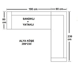 Alya Yataklı + Bazalı L Köşe Koltuk Takımı