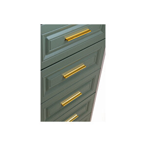 Aden 6 Çekmeceli Mdf Mebran Kapl. Altın (gold) Kulplu Şifonyer&çamaşırlık