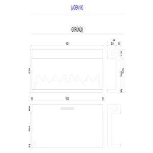 Copart Zaya Laden 180 - Isıtmalı 3 Taraflı Elektrikli Şömine