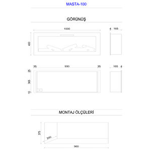 Copart Zaya Masta 100 - Isıtmasız Elektrikli Şömine