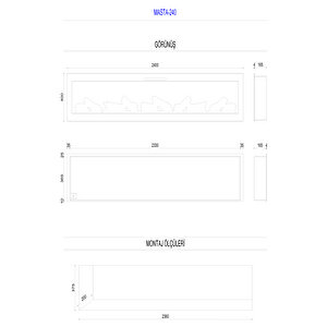 Copart Zaya Masta 240 - Isıtmasız Elektrikli Şömine