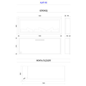 Copart Zaya Alaf 160 - Isıtmalı Elektrikli Şömine