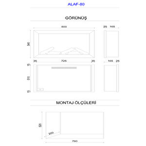 Copart Zaya Alaf 80 - Isıtmalı Elektrikli Şömine