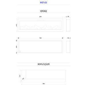 Copart Zaya Masta 200 - Isıtmasız Elektrikli Şömine