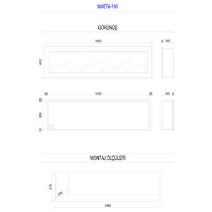Copart Zaya Masta 160 - Isıtmasız Elektrikli Şömine