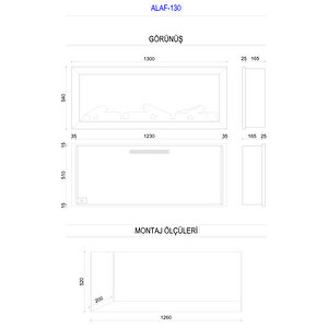 Copart Zaya Alaf 130 - Isıtmalı Elektrikli Şömine