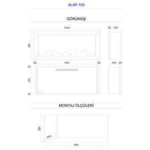 Copart Zaya Alaf 100 - Isıtmalı Elektrikli Şömine