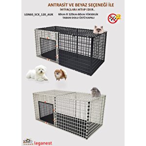 60x120x Yükseklik 60cm Alt-üst Kapali Köpek, Kedi, Tavşan, 3x 5cm Aralıklı Kafes Lgn60_scx120_auk
