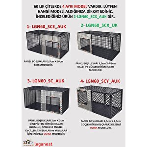 60x120x Yükseklik 60cm Alt-üst Kapali Köpek, Kedi, Tavşan, 3x 5cm Aralıklı Kafes Lgn60_scx120_auk