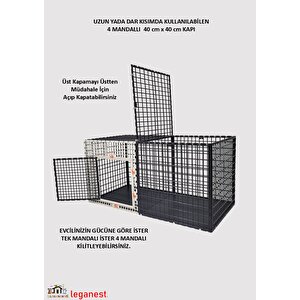 60x120x Yükseklik 60cm Alt-üst Kapali Köpek, Kedi, Tavşan, 3x 5cm Aralıklı Kafes Lgn60_scx120_auk