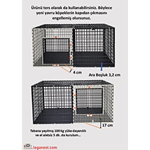 60x120x Yükseklik 60cm Alt-üst Kapali Köpek, Kedi, Tavşan, 3x 5cm Aralıklı Kafes Lgn60_scx120_auk