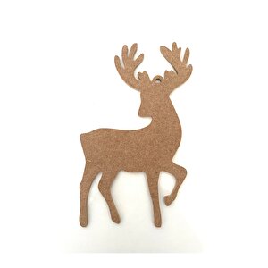 Yeni Yıl Geyik Model Yılbaşı Süsü Boyanabilir 6 Mm Ahşap (30/19 Cm)