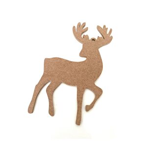 Yeni Yıl Geyik Model Yılbaşı Süsü Boyanabilir 6 Mm Ahşap (30/19 Cm)