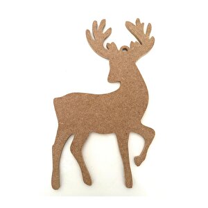 Yeni Yıl Geyik Model Yılbaşı Süsü Boyanabilir 6 Mm Ahşap (30/19 Cm)
