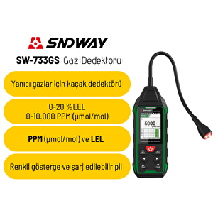 Sndway Sw-733gs Hassas Yanıcı Gaz Dedektörü Ppm Ve Lel Ölçer