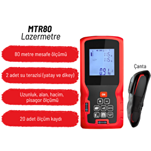 Mtr80 Lazerli Mesafe Ölçer 80 Metre Ölçüm Mesafesi