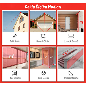 Texta Mtr80 Lazerli Mesafe Ölçer 80 Metre Ölçüm Mesafesi