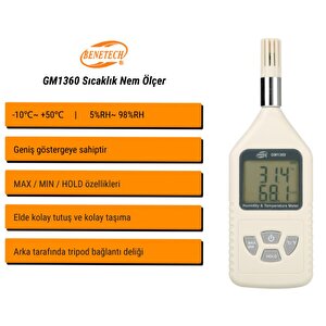Benetech Gm1360 Taşınabilir Sıcaklık Ve Nem Ölçer